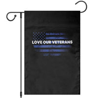 Love Our Veterans Garden Flag Veterans Day Grunge American Flag - Wonder Print Shop