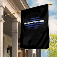 Love Our Veterans Garden Flag Veterans Day Grunge American Flag - Wonder Print Shop