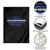 Love Our Veterans Garden Flag Veterans Day Grunge American Flag - Wonder Print Shop
