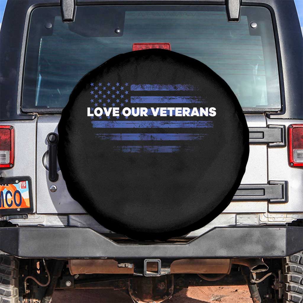 Love Our Veterans Spare Tire Cover Veterans Day Grunge American Flag - Wonder Print Shop
