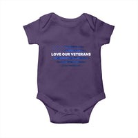 Love Our Veterans Baby Onesie Veterans Day Grunge American Flag - Wonder Print Shop