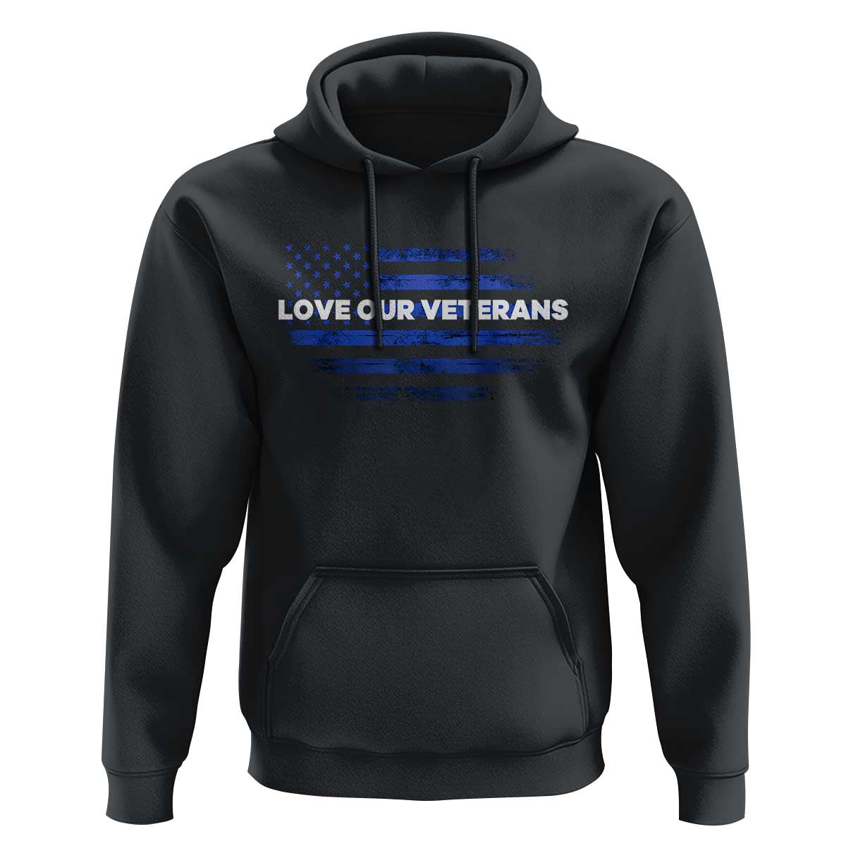 Love Our Veterans Hoodie Veterans Day Grunge American Flag - Wonder Print Shop