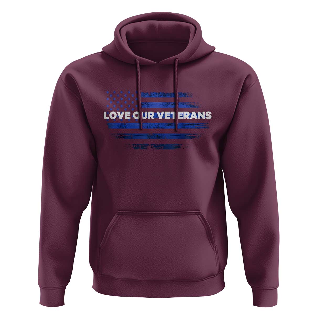 Love Our Veterans Hoodie Veterans Day Grunge American Flag - Wonder Print Shop