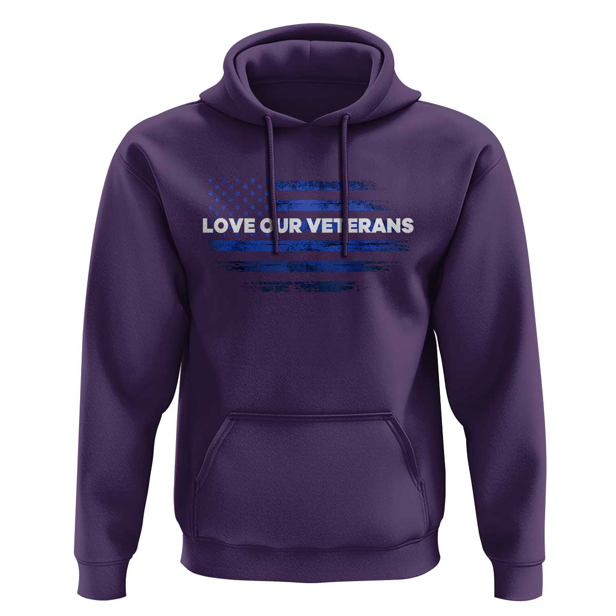 Love Our Veterans Hoodie Veterans Day Grunge American Flag - Wonder Print Shop
