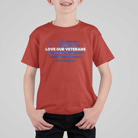 Love Our Veterans T Shirt For Kid Veterans Day Grunge American Flag - Wonder Print Shop