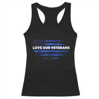 Love Our Veterans Racerback Tank Top Veterans Day Grunge American Flag - Wonder Print Shop