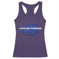 Love Our Veterans Racerback Tank Top Veterans Day Grunge American Flag - Wonder Print Shop