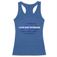 Love Our Veterans Racerback Tank Top Veterans Day Grunge American Flag - Wonder Print Shop