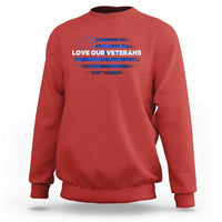 Love Our Veterans Sweatshirt Veterans Day Grunge American Flag - Wonder Print Shop