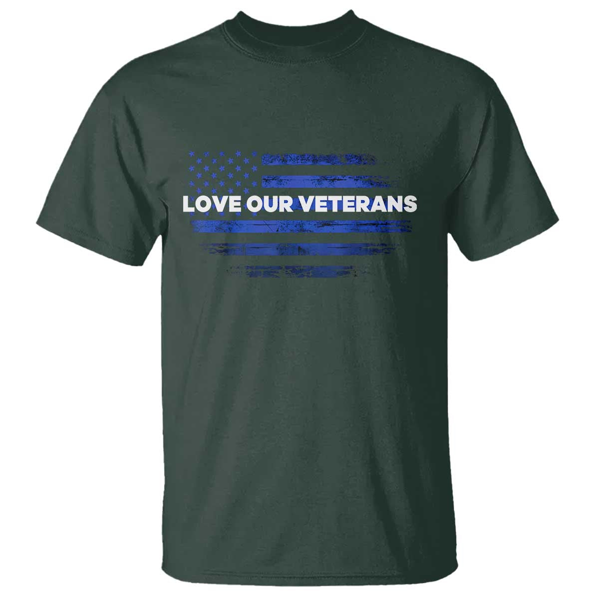 Love Our Veterans T Shirt Veterans Day Grunge American Flag - Wonder Print Shop