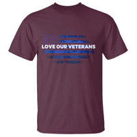 Love Our Veterans T Shirt Veterans Day Grunge American Flag - Wonder Print Shop