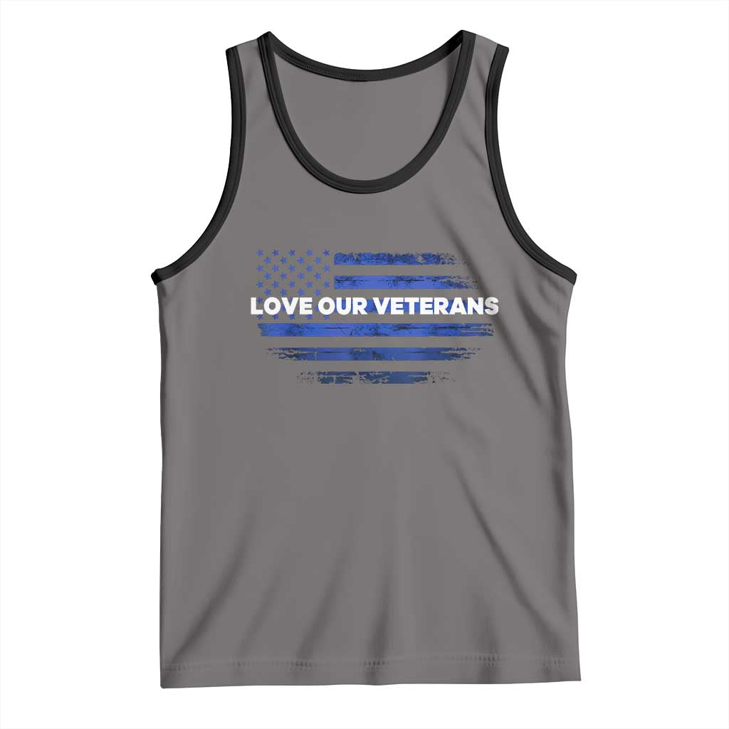 Love Our Veterans Tank Top Veterans Day Grunge American Flag - Wonder Print Shop
