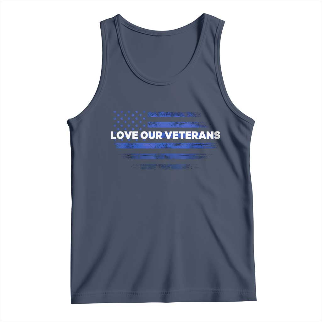 Love Our Veterans Tank Top Veterans Day Grunge American Flag - Wonder Print Shop