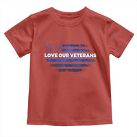 Love Our Veterans Toddler T Shirt Veterans Day Grunge American Flag - Wonder Print Shop