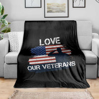 Love Our Veterans Throw Blanket Veterans Day Military Appreciation US Flag - Wonder Print Shop