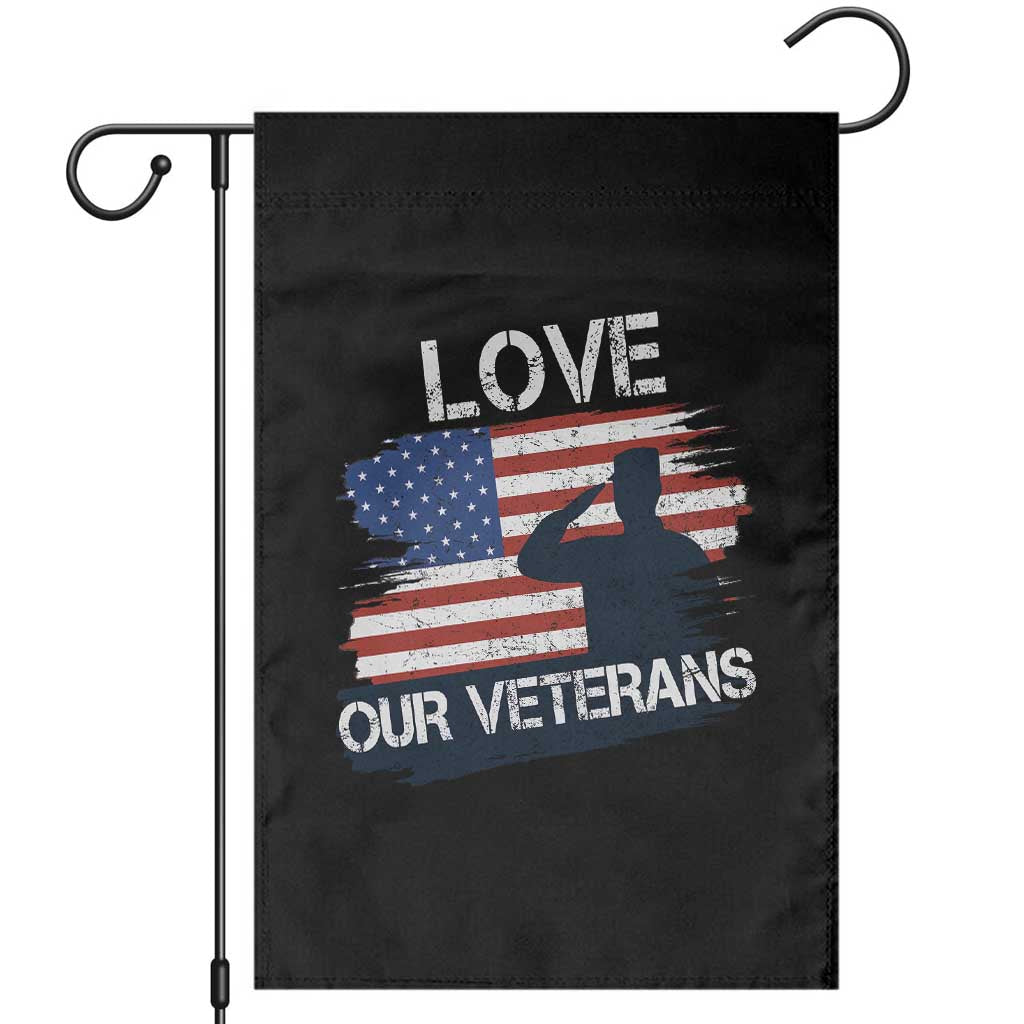 Love Our Veterans Garden Flag Veterans Day Military Appreciation US Flag - Wonder Print Shop