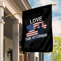 Love Our Veterans Garden Flag Veterans Day Military Appreciation US Flag - Wonder Print Shop