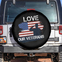 Love Our Veterans Spare Tire Cover Veterans Day Military Appreciation US Flag - Wonder Print Shop