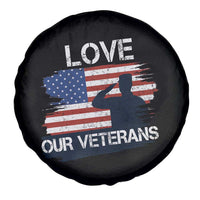 Love Our Veterans Spare Tire Cover Veterans Day Military Appreciation US Flag - Wonder Print Shop