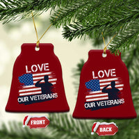 Love Our Veterans Ceramic Ornament Veterans Day Military Appreciation US Flag - Wonder Print Shop