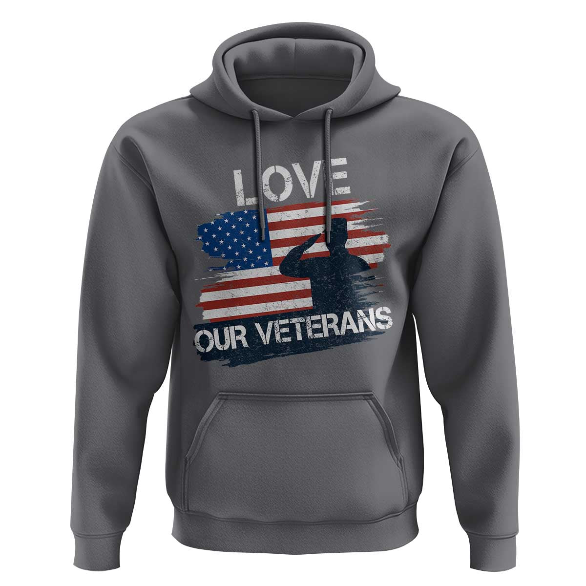 Love Our Veterans Hoodie Veterans Day Military Appreciation US Flag - Wonder Print Shop