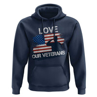 Love Our Veterans Hoodie Veterans Day Military Appreciation US Flag - Wonder Print Shop