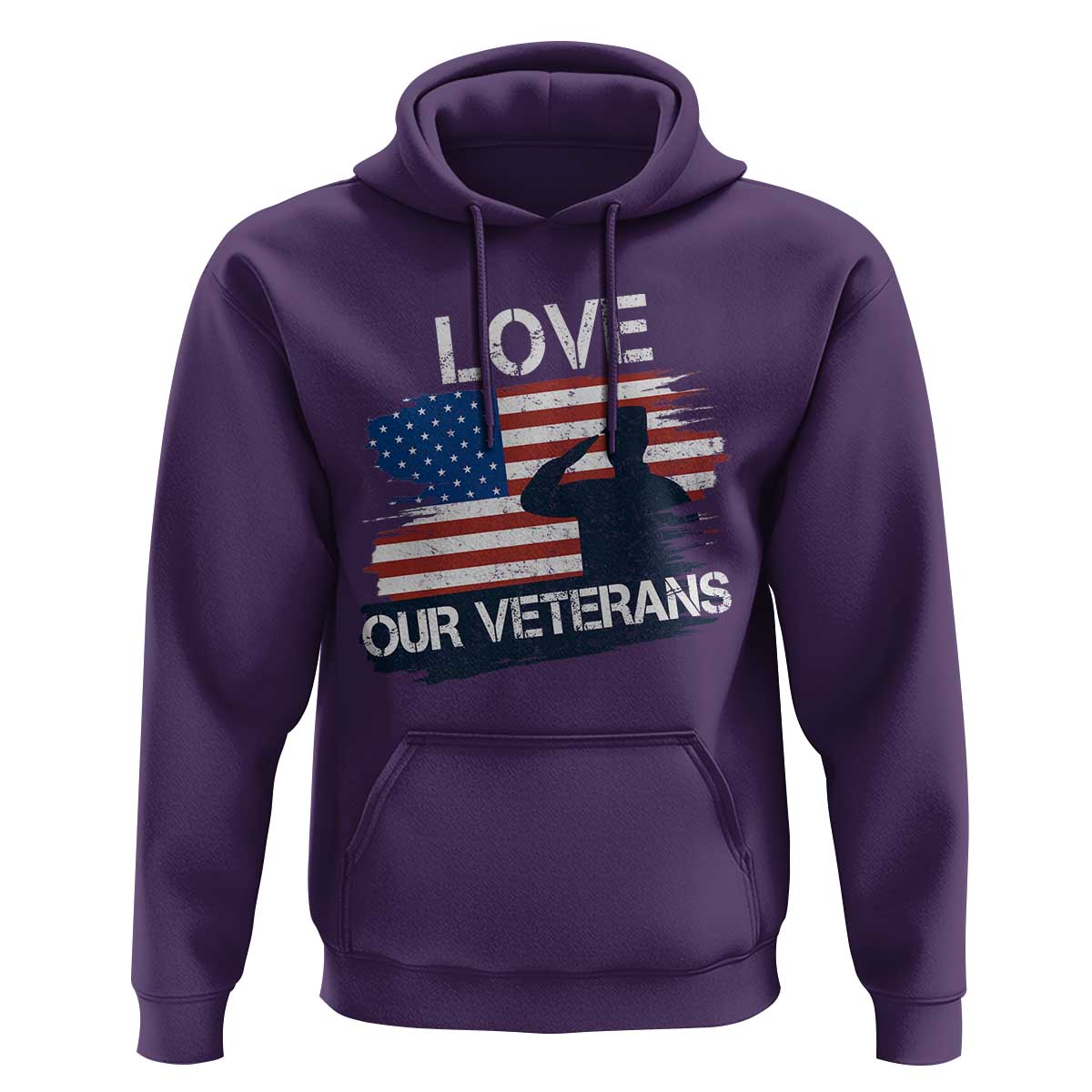 Love Our Veterans Hoodie Veterans Day Military Appreciation US Flag - Wonder Print Shop