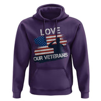 Love Our Veterans Hoodie Veterans Day Military Appreciation US Flag - Wonder Print Shop