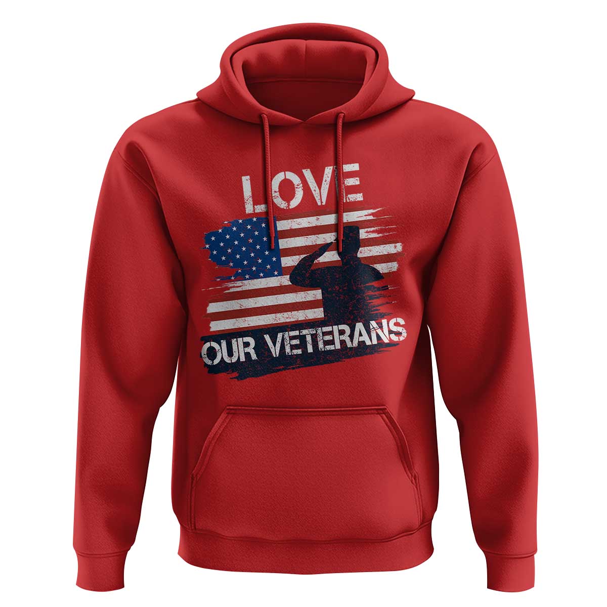 Love Our Veterans Hoodie Veterans Day Military Appreciation US Flag - Wonder Print Shop