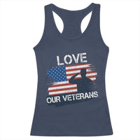 Love Our Veterans Racerback Tank Top Veterans Day Military Appreciation US Flag - Wonder Print Shop