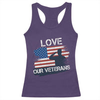 Love Our Veterans Racerback Tank Top Veterans Day Military Appreciation US Flag - Wonder Print Shop