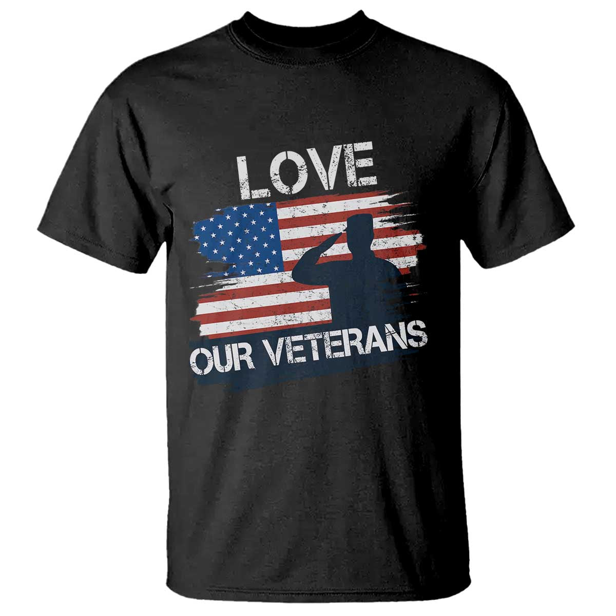 Love Our Veterans T Shirt Veterans Day Military Appreciation US Flag - Wonder Print Shop
