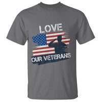 Love Our Veterans T Shirt Veterans Day Military Appreciation US Flag - Wonder Print Shop