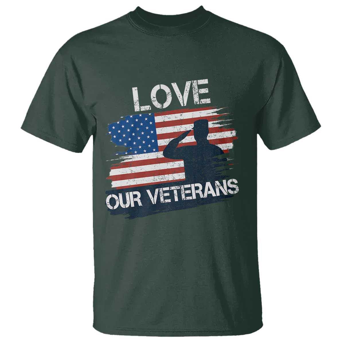 Love Our Veterans T Shirt Veterans Day Military Appreciation US Flag - Wonder Print Shop