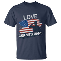 Love Our Veterans T Shirt Veterans Day Military Appreciation US Flag - Wonder Print Shop