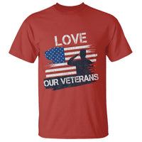 Love Our Veterans T Shirt Veterans Day Military Appreciation US Flag - Wonder Print Shop