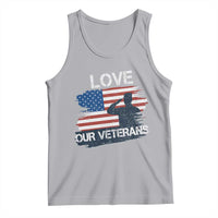 Love Our Veterans Tank Top Veterans Day Military Appreciation US Flag - Wonder Print Shop
