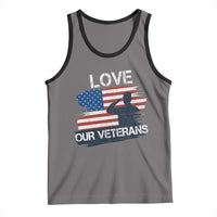 Love Our Veterans Tank Top Veterans Day Military Appreciation US Flag - Wonder Print Shop