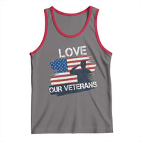 Love Our Veterans Tank Top Veterans Day Military Appreciation US Flag - Wonder Print Shop