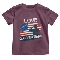 Love Our Veterans Toddler T Shirt Veterans Day Military Appreciation US Flag - Wonder Print Shop