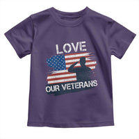 Love Our Veterans Toddler T Shirt Veterans Day Military Appreciation US Flag - Wonder Print Shop