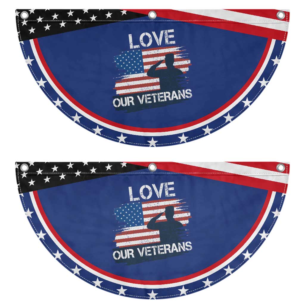 Love Our Veterans Patriotic Fan Flag Veterans Day Military Appreciation US Flag