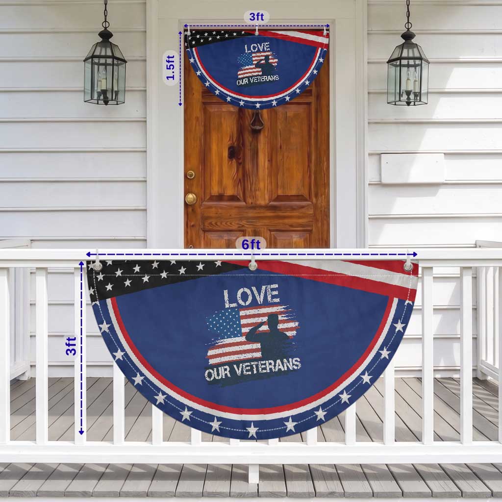 Love Our Veterans Patriotic Fan Flag Veterans Day Military Appreciation US Flag