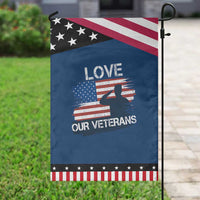 Love Our Veterans Garden Flag Veterans Day Military Appreciation US Flag