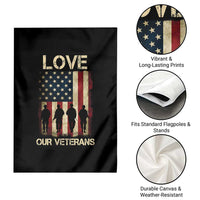 Love Our Veterans Garden Flag US Veterans Day Proud Military Family US Flag - Wonder Print Shop