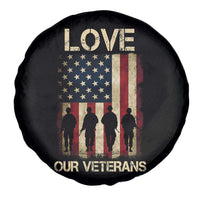 Love Our Veterans Spare Tire Cover US Veterans Day Proud Military Family US Flag - Wonder Print Shop