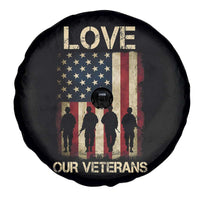 Love Our Veterans Spare Tire Cover US Veterans Day Proud Military Family US Flag - Wonder Print Shop
