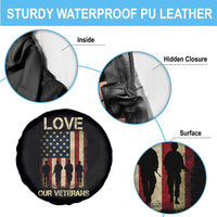 Love Our Veterans Spare Tire Cover US Veterans Day Proud Military Family US Flag - Wonder Print Shop