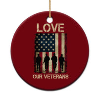 Love Our Veterans Ceramic Ornament US Veterans Day Proud Military Family US Flag - Wonder Print Shop