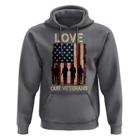 Love Our Veterans Hoodie US Veterans Day Proud Military Family US Flag - Wonder Print Shop